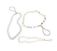 Kisangel 3pcs Heart Shell Beaded Phone Strap Charm with Faux Pearl Star Accents Multifunctional Phone Decoration Chains for Keys Bags Stylish Mobile Accessories