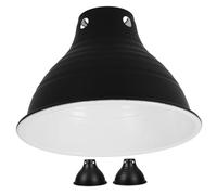 Kisangel 3pcs Lamp Reflector Insulation Lampshade, 5.5-inch Black Exterior White Interior Metal Shade, Bulb Cover for Terrariums and Pet Heating Use