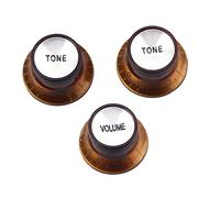 Kisangel 3pcs Light Brown Volume Tone Control Knobs for Electric Guitar Bass Durable Replacement Parts for Circuit Board Control Knob Caps