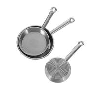 Kisangel 3PCS Lightweight Kitchen Utensils for Creative Pretend Play Essential Metal Cookware for Dollhouse Decor and Imaginative Cooking