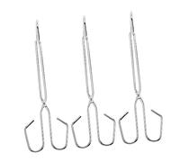 Kisangel 3Pcs Long Handle Log Tongs Charcoal Clamps Firewood Clips for Barbecue Cooking Fireplace Fire Pit Stove Wood Burning Indoor Outdoor Use