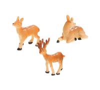 Kisangel 3pcs Mini Resin Deer Figurines for Microlandscape Bonsai DIY Garden Decorations Forest Animal Statues for Indoor and Outdoor Ornaments Realistic Micro Deer