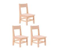 Kisangel 3pcs Mini Wood Chair: Miniature Wood Chairs Doll Furniture Tiny Props for Dollhouse DIY - Tiny and Realistic Props for DIY Decoration and Kids' Play