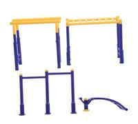Kisangel 3pcs Miniature Gym Equipment Set Plastic Dollhouse Fitness Accessories for Tiny Outdoor Sports Scenes Compatible with Various Models Encourages Imaginative Play