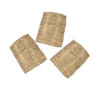 Kisangel 3pcs Natural Seagrass Bunny Grass Mat Woven Small Animal Bedding for Guinea Pigs Hamsters Hedgehogs Squirrels Safe Chew and Nesting Bed for Rabbits and Dwarf Hamsters