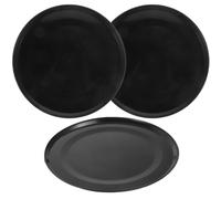 Kisangel 3pcs Plastic Plant Saucer Tray for Indoor Pots, Black PP | Leak Containment, Surface Protection, Clay Pot Support, Balcony Gardening Use, Long Service Life