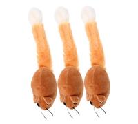 Kisangel 3pcs Plush Mouse with Long Tail for Cats Interactive Teaser Props Cat Supplies to Attract Kittens and Prevent Scratching and Fun Design Random Color