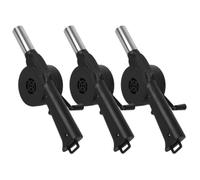 Kisangel 3pcs Portable Manual Fire Blower Handheld Utility Fan for Outdoor Bbq Grills, Metal and Plastic Construction to Ignite Charcoal Quickly without Blowing Ash, for Camping