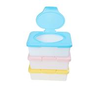 Kisangel 3pcs Portable Wet Wipes Box Lid Storage Box for Wipes Refillable Case for Travel and Home Use Random Color