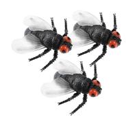 Kisangel 3Pcs Realistic Fly Insect Simulated Bug Figures Educational Props for Early Learning Nature Exploration Classroom Teaching with Sturdy Plastic Fake Flies