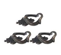 Kisangel 3pcs Retro Iron Drawer Pulls Vintage Ring Cabinet Handles for Kitchen Wardrobe Dresser, Single Hole Antique Style Hardware with Screws for Furniture