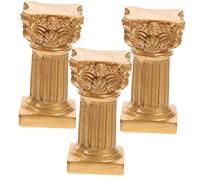 Kisangel 3pcs Roman Pillar Candle Holders Miniature Column Statues for Home Decor Pillar Figurines Elegant Centerpieces for Weddings Offices and Parties