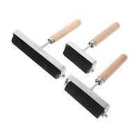 Kisangel 3pcs Rubber Roller Brush for Art Painting and Craft Stamping Smooth Ink and Glue Distribution Non-Slip Handle Small to Large Rollers for Printmaking Wallpaper DIY Craft Projects