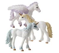 Kisangel 3pcs Simulation Unicorn Model Plastic Unicorn Figurine for Girls Age Realistic Animal Educational Toys Decorative Sculpture