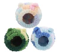 Kisangel 3pcs Soft Plush Bird Nest House for Parrots and Birds Winter Warm Snuggle Hut Hammock Bed for Cage Thermal Insulation Cozy Hideaway for Cockatiels Budgies African Grey Macaws