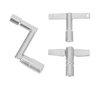 Kisangel 3pcs Stainless Steel Drum Keys Set Smooth Surface, Practical for Use, Different Shapes Drum Tuning Accessory for Drummers and Percussion Instrument Adjustment Silver