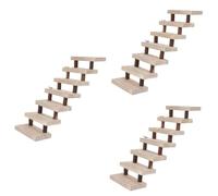 Kisangel 3pcs Wooden Hamster Climbing Ladder for Pets Step Natural Wood Staircase for Chinchillas Guinea Pigs Squirrels Balance and Coordination Development Playground