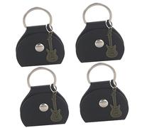 Kisangel 3sets Guitar Pick Holder Keychain Durable Pu Guitar Picks Storage Case Lightweight Organizer for Electric Bass Ukulele Music Lover 4pcs*3