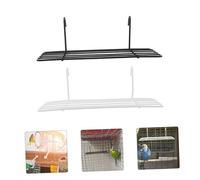 Kisangel 4 Pcs Durable Iron Parrot Stand Platform for Cage Rectangular Bird Perch for Birds Like Parakeets Cockatoos Canaries Play Resting Shelf