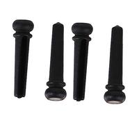 Kisangel 4 pcs Ebony Guitar Bridge Pins with Shell Dot Replacement Acoustic Guitar Parts Durable High Density Accessories