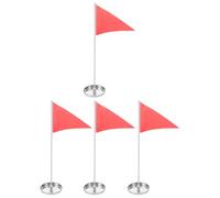 Kisangel 4 Pcs Golf Putting Cups with Flags, 10cm Stainless Steel Practice Hole Set for Indoor and Outdoor Golf Training, Backyard Putting Aid for Home and Office Use