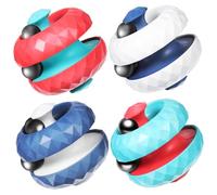Kisangel 4 Pcs Rotating Rail Ball Ergonomic Palm Rolling Bead Sensory for Portable Interactive Educational to Develop Creativity and Cognitive Skills