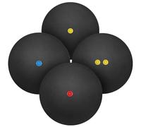 Kisangel 4 Pcs Squash Balls, Double Yellow Dot, Single Blue, Red, Yellow Dot Squash Ball, High Elasticity, Resistant to Play for Practice And Training