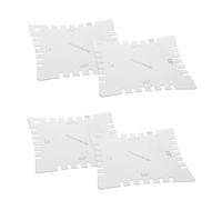 Kisangel 4 Pcs Stainless Steel Guitar Measuring Tool Set Double-sided Notched Radius Gauge for Fretboard String Action Bridge Height Slot Depth Portable Luthier Instrument for Electric Bass