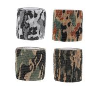 Kisangel 4 Rolls Self-Adherent Camouflage Elastic Non-Woven Bandage Wrap for Wound Care Swelling Relief and Dressing Protection Skin-Safe Tape for Wrist Finger and Outdoor Use