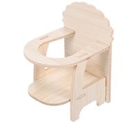 Kisangel 4 Sets Luxury Small Pet Chair Wooden Hamster Guinea Pig Feeding Chair Perfect Home Decor