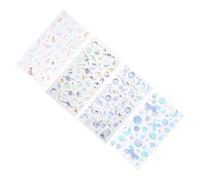 Kisangel 4 Sheets Crystal Epoxy DIY Decorative Stickers for Phone Case Scrapbook Notebook Environmental Protection Hand Account Decals with Fantasy Unicorn Star Cat Planet Diary Designs