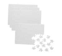 Kisangel 4 Sheets White Blank Jigsaw Puzzle for Sublimation DIY Heat Transfer Unfinished Craft Puzzles for Painting Drawing Creative Home Decor and Skill Development