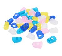 Kisangel 40 Pcs Large Silicone Finger Covers Finger Protection Sleeves for Counting Money Hand Safety Guards in Yellow Blue Pink