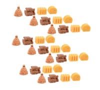 Kisangel 40pcs Mini Hay Bales Resin Farm Decor Realistic Miniature Straw Haystack Models for DIY Sand Table Dollhouse Garden Crafts Creative Countryside Scenery Accessories