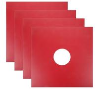 Kisangel 4pcs 12-inch Vinyl Record Sleeves with Red 350gsm Kraft Paper Outer Covers, Polypropylene Protective Vinyl Album Sleeves for Standard Record Storage