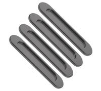Kisangel 4pcs Adhesive Recessed Sliding Door Handles Oval Self-Stick Pocket Door Pulls for Glass Cabinet Wardrobe Gray No Drilling Installation Flush Mount for Home Use