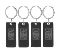 Kisangel 4pcs Black Digital Watch Keychain for Students with Simple Operation, Portable Abs and Zinc Alloy Hanging Pocket Watch, for Exams and Work, Electronic Digital Key Ring