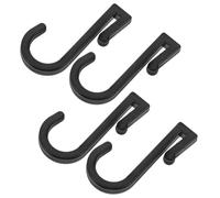 Kisangel 4pcs Cabin Hook 200mm Plastic Hook Cabinet with Reliable Multipurpose Function for Hanging Towels and Coats Stylish Black for Bathroom and Wire Shelving