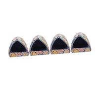 Kisangel 4pcs Comfy Small Hamster Bedding Warm Keeping Nest for Hamsters Guinea Pigs Chinchillas Scratch-resistant Material