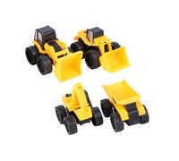 Kisangel 4pcs Construction Vehicle for Mini Go Engineering Trucks Including Excavator and Bulldozer Plastic Model Cars for Educational Play and Imaginative Building Fun