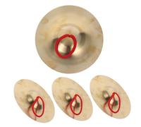 Kisangel 4pcs Copper Band Finger Cymbals for Orff Hand Percussion Instrument Educational Music Lightweight Portable for Group Learning and Rhythm Training