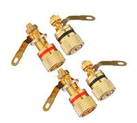 Kisangel 4pcs Copper Pin Terminal Connector for Speaker Cable, Easy to Install Loudspeaker Connectors Suitable for Home Audio and Amplifier Systems Color