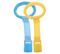 Kisangel 4pcs Crib Pull Tabs Boy Girl Cot Hanging Rings Playpen Pull Bars for Walking Exercise Boy Girl Bed Rings Crib Hanging