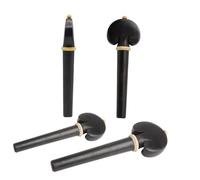 Kisangel 4pcs Ebony Wood Cello Pegs Set Durable Solid Tuning Shafts Vintage Black Musical Instrument Accessories for String Fixing and Sound Enhancement