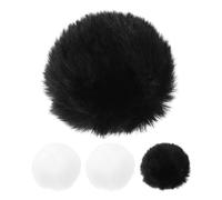 Kisangel 4pcs Furry Pom Poms for Hats, 8cm Faux Rabbit Pompom Lapel Pins with Soft and Comfortable Touch, Elegant Plush Brooches for Occasions and DIY Decorations
