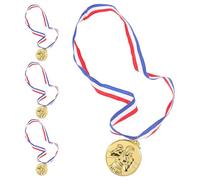 Kisangel 4pcs Gold Boxing Medals Zinc Alloy Sports Competition Awards with Ribbon for Students Tournament Winner Encouragement Party Supplies