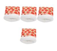 Kisangel 4pcs Guinea Pig Bed Hamster Sleep Pouch Pink Fleece Bedding Small Pet Nest Indoor Hutch