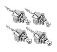 Kisangel 4pcs Guitar Strap Lock Buttons Durable Slip Acoustic and Electric Guitar Ukulele Bass Replacement Parts Easy Install Secure Fit
