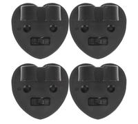 Kisangel 4pcs Heart-shaped Microphone Clips with Adhesive Back Lightweight Abs Wireless Microphone Holder Small Mic Clips for Firmly Holding on Stands