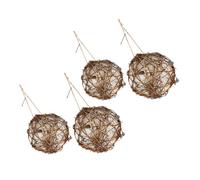 Kisangel 4pcs Hummingbird Nest Globe Design with Prefilled Bird Nesting Materials Ready to Hang Birdhouse for Indoor Outdoor Garden Decoration Attracts Hummingbirds and Other Birds Nature